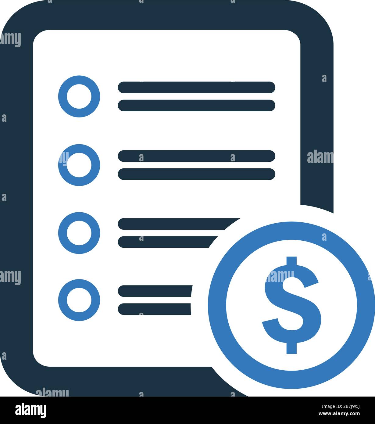 Bill, invoice, receipt icon- Well organized and fully editable Vector ...