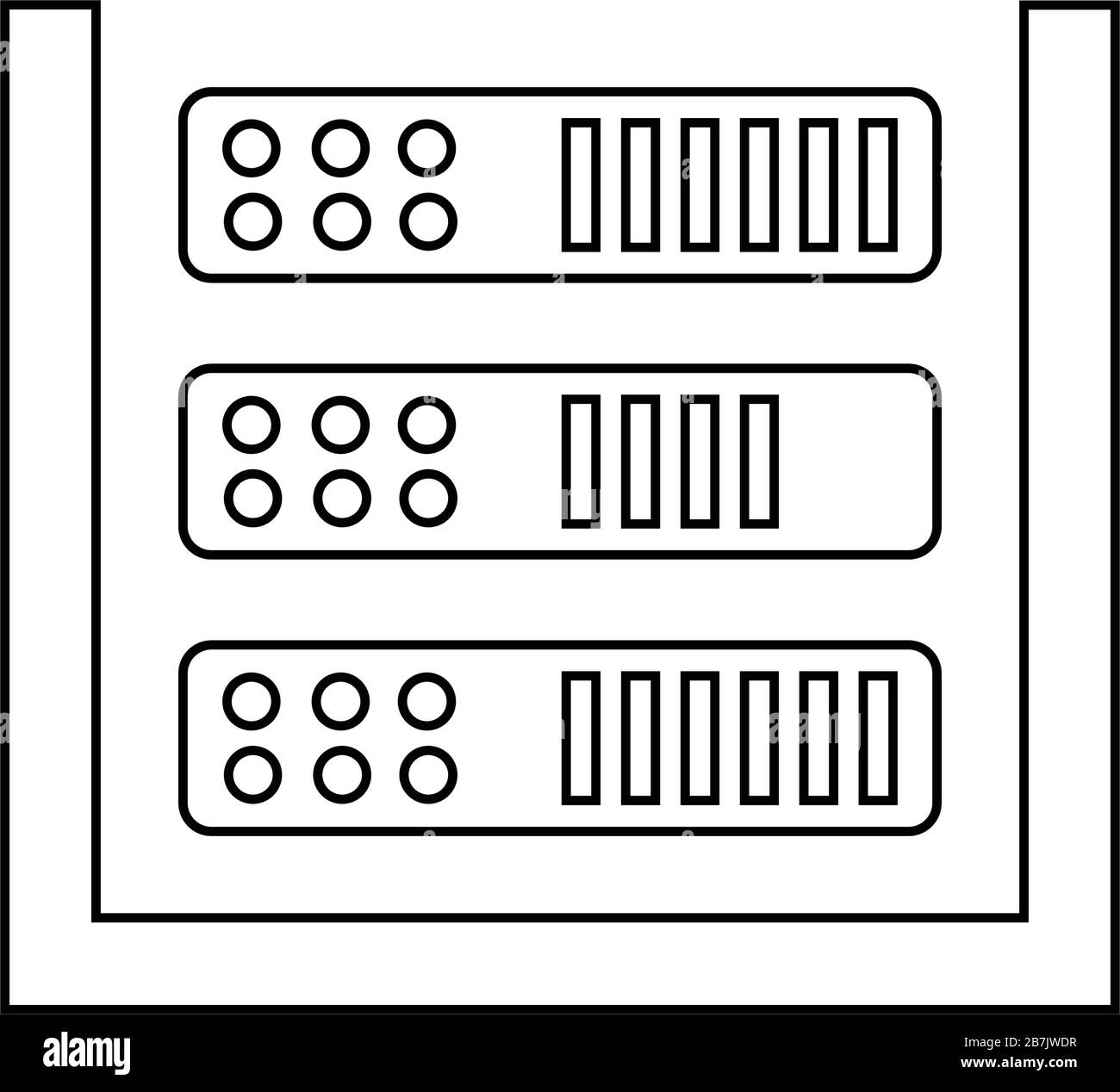 Pixel perfect Database, storage, server icon for commercial, print media, web or any type of design projects. Stock Vector