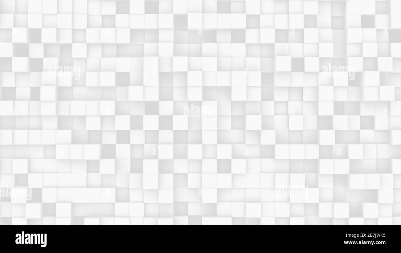 White geometric abstract background with array of small cubes. 3D illustration Stock Photo