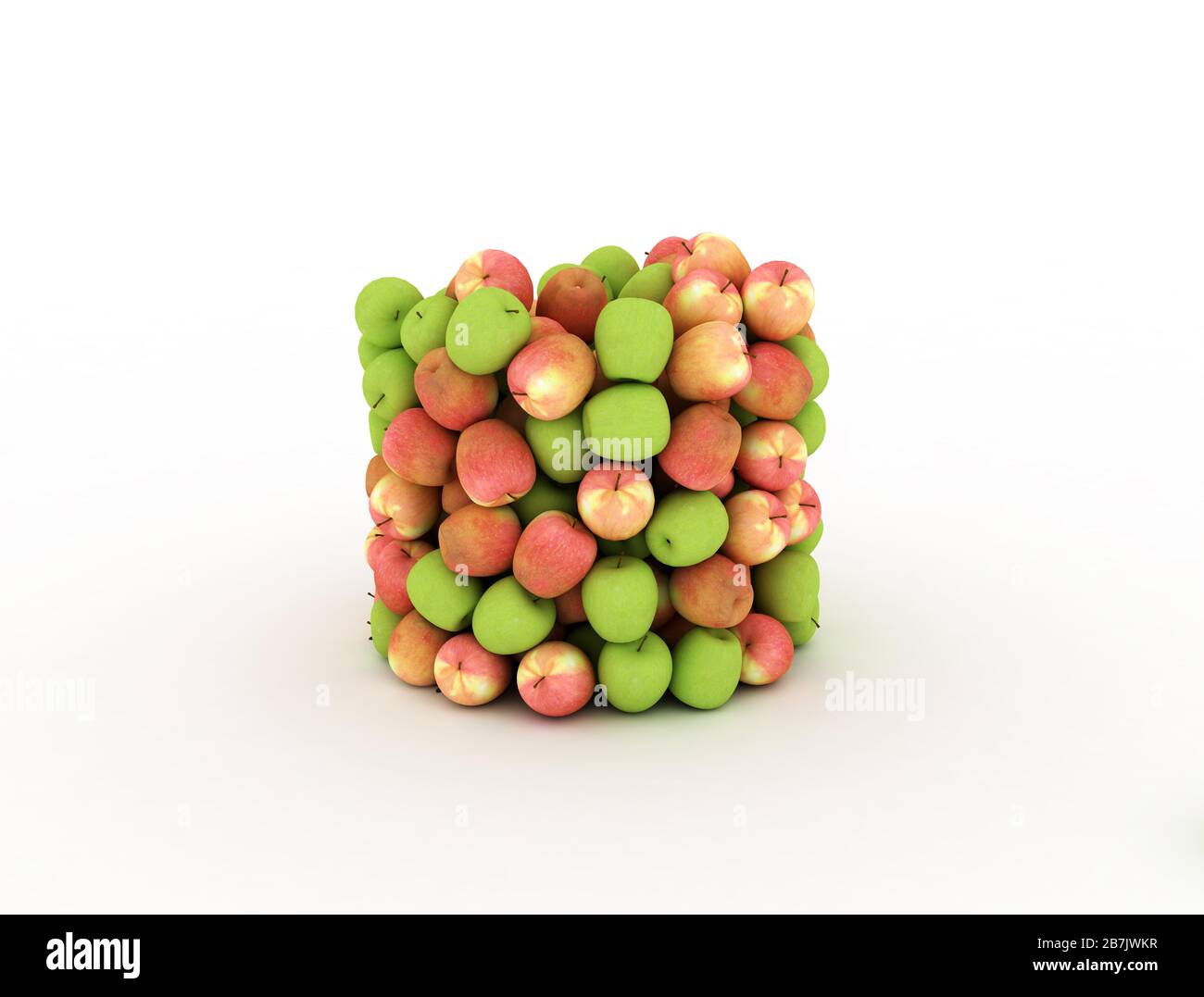 Apple Stack Texture Large stack of different apples on white background. 3d illustration ...