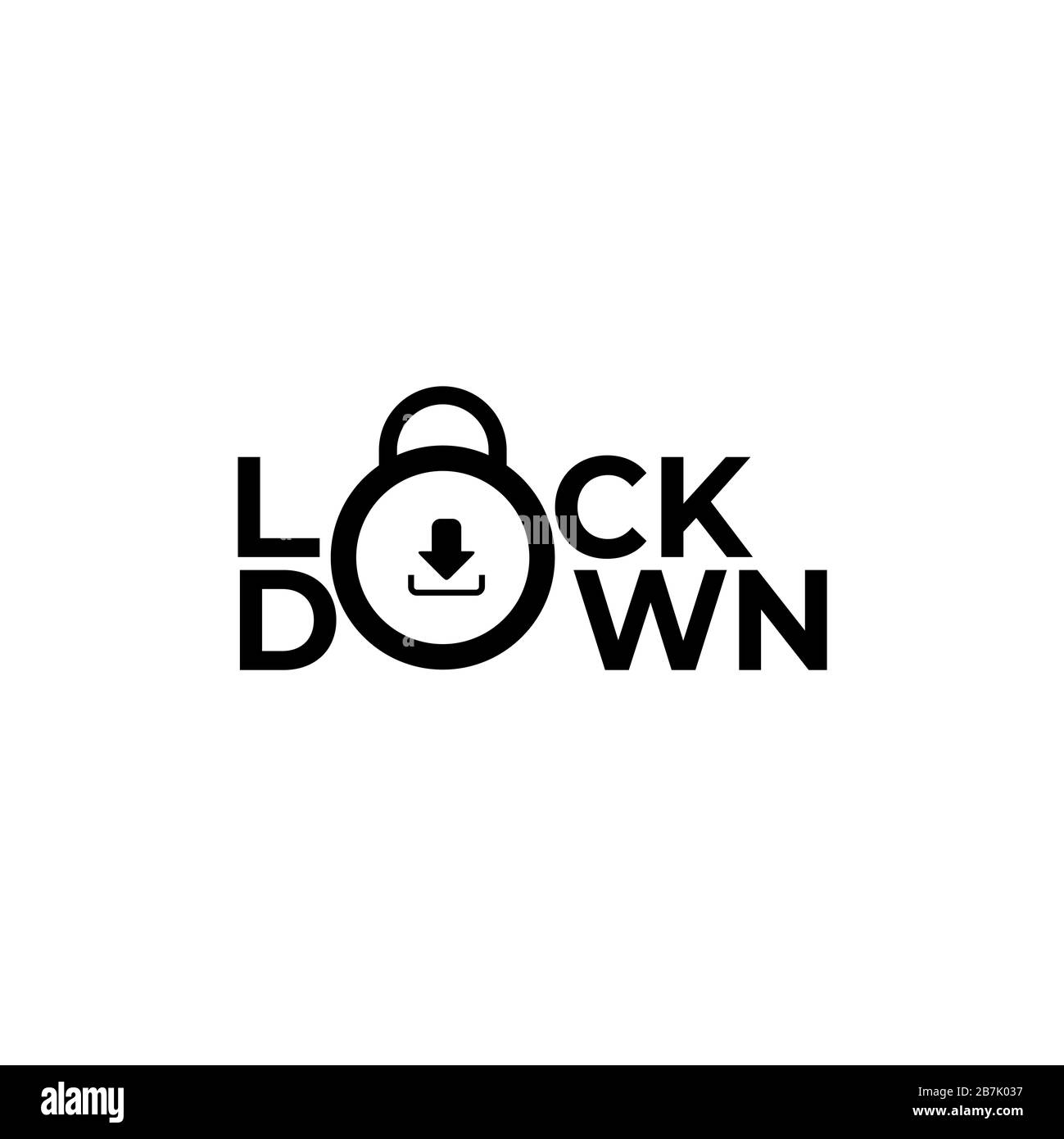 Lockdown text, infographics. Global pandemic health warning concept. novel coronavirus (2019-nCoV), covid-19, vector, logo, symbol & Background. Lockd Stock Photo