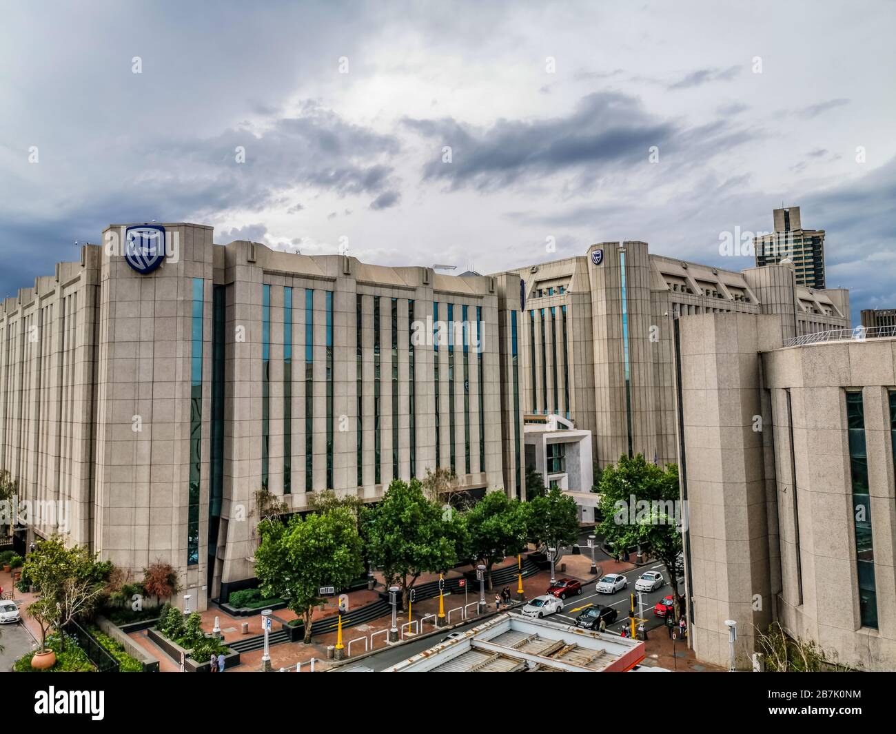 Beautiful and tall Standard bank buildings in Simmonds street Selby