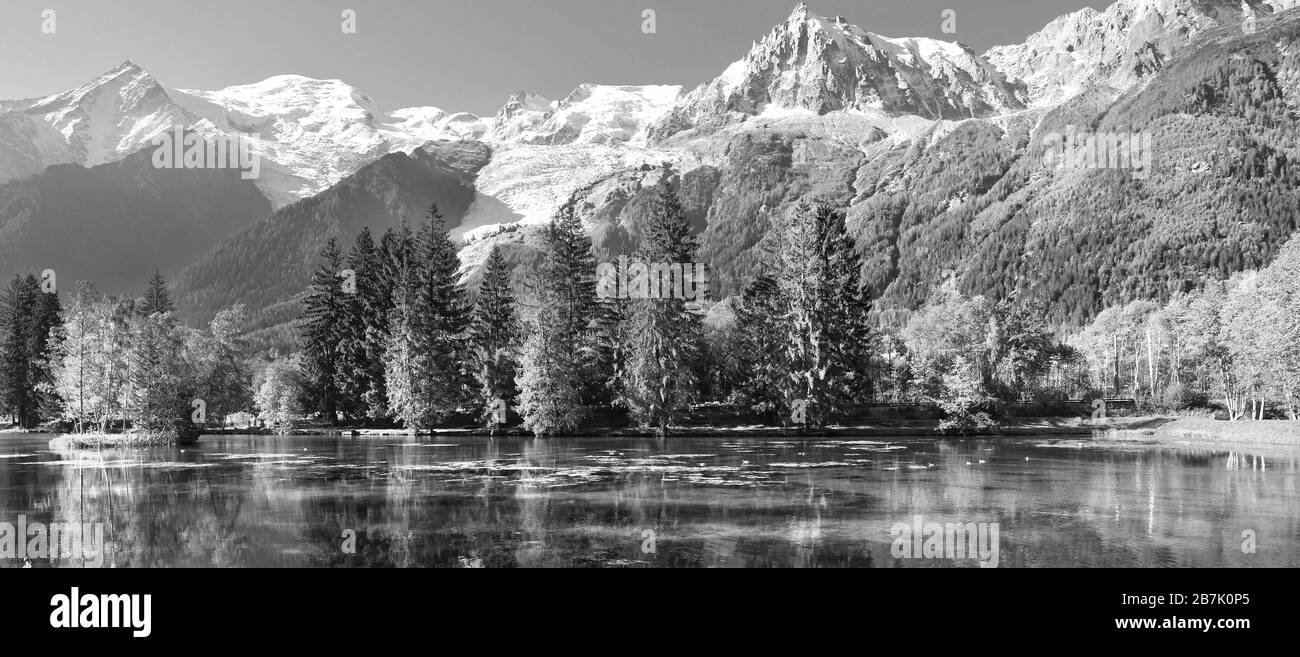 Mountains and lake landscape scene Stock Photo
