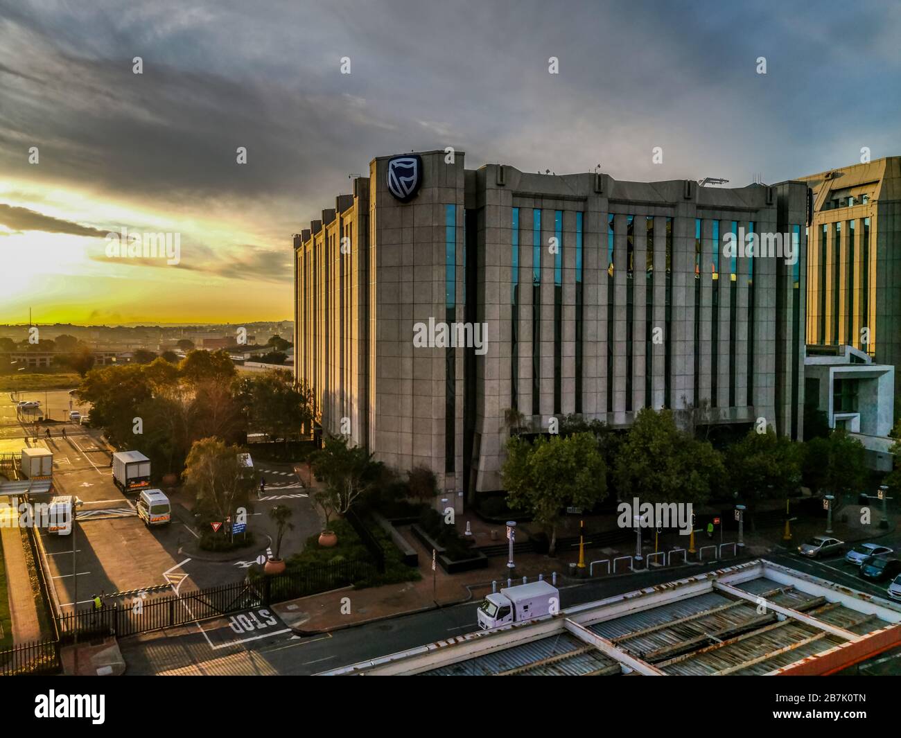 Beautiful and tall Standard bank buildings in Simmonds street Selby Johannesburg CBD area under
