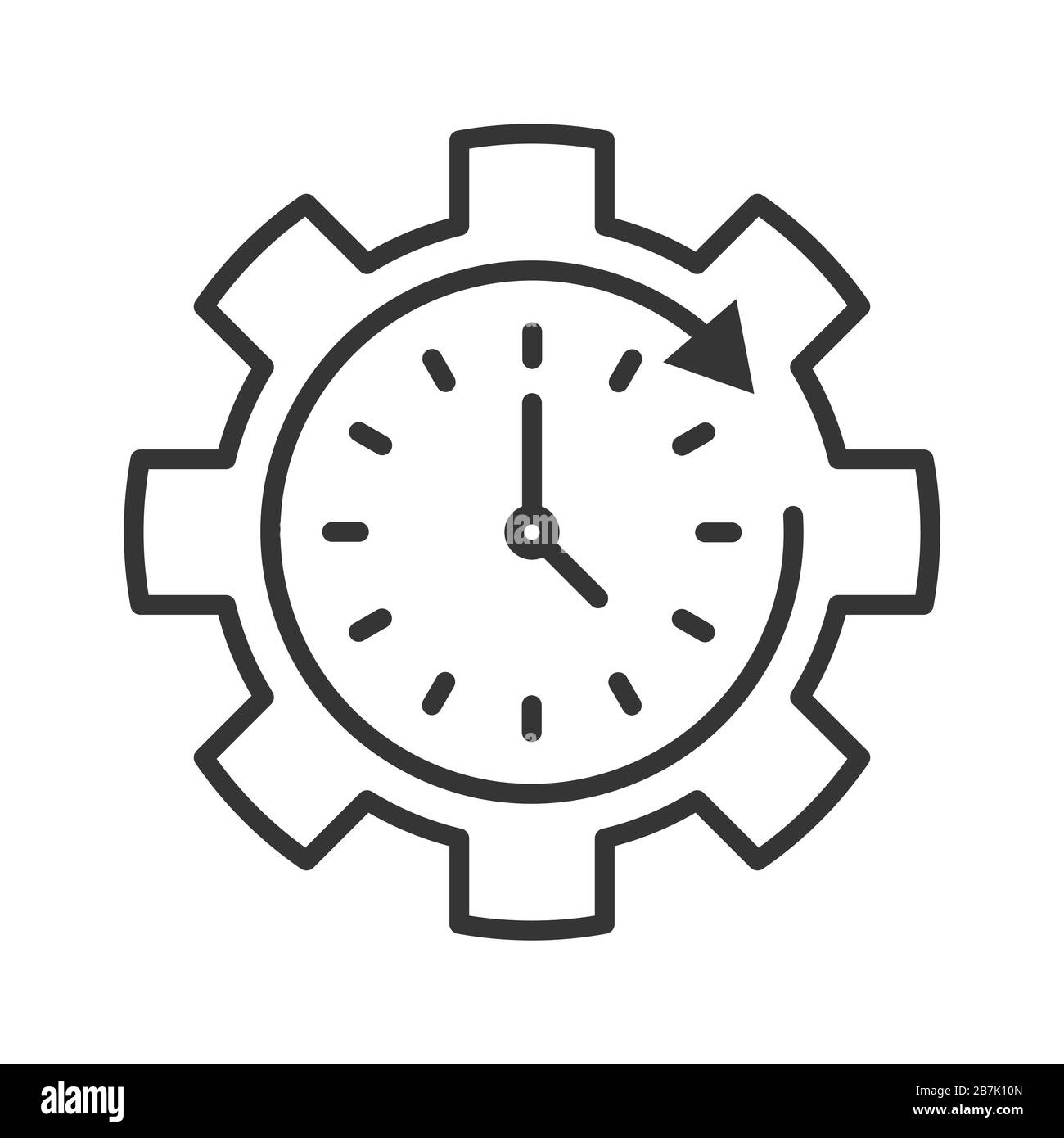 Clock setting icon in thin line style. Time setting icon. Vector