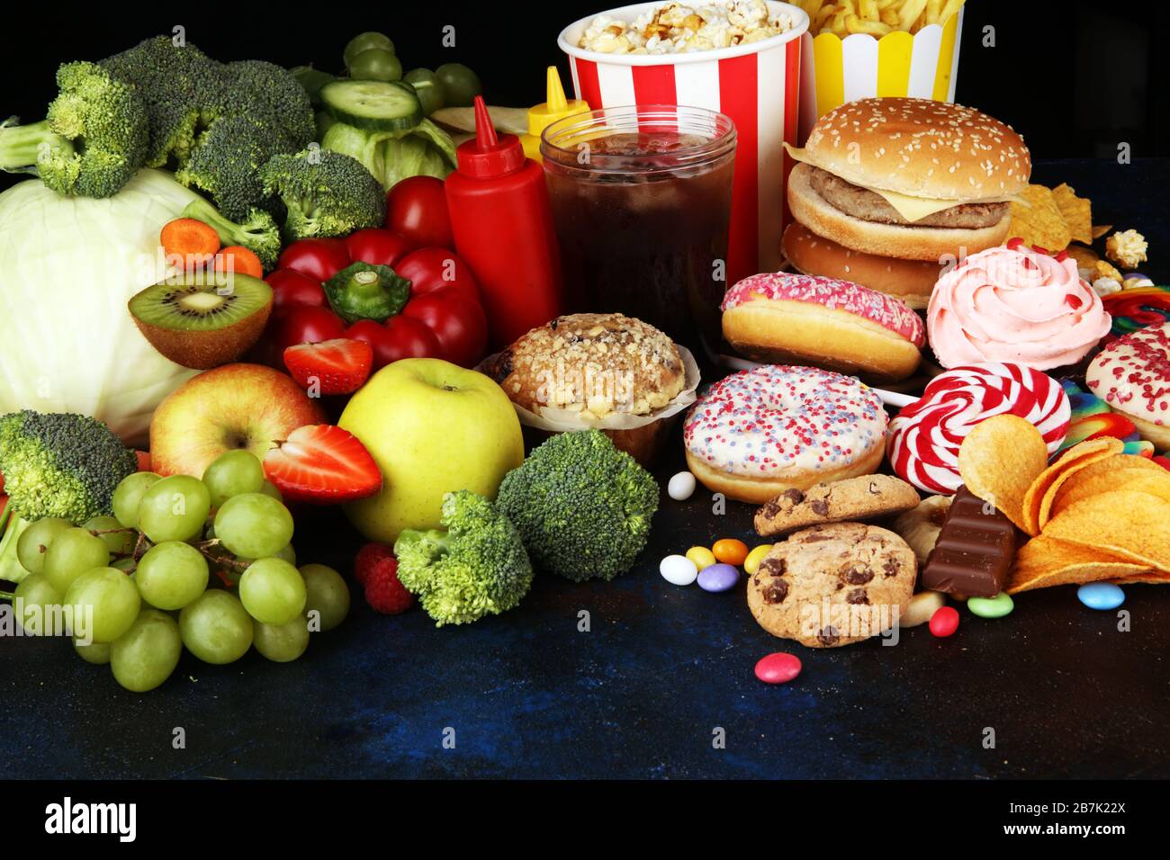 Healthy vs junk food concept hi-res stock photography and images - Page 2 -  Alamy