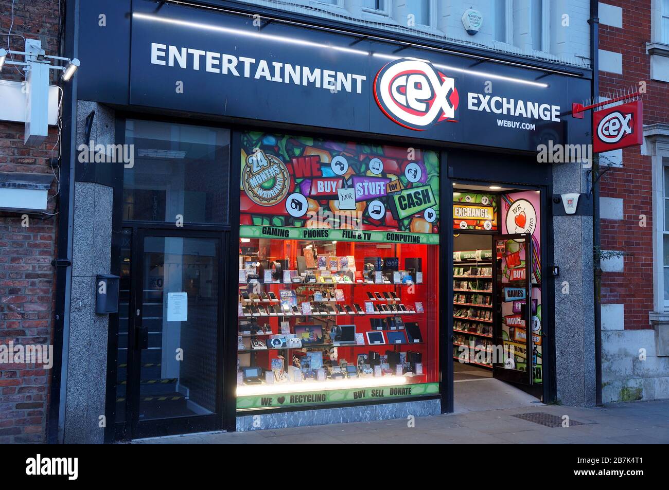 CEX entertainment exchange one of the many store chains closed during the coronavirus outbreak in BOSTON Lincolnshire, Stock Photo
