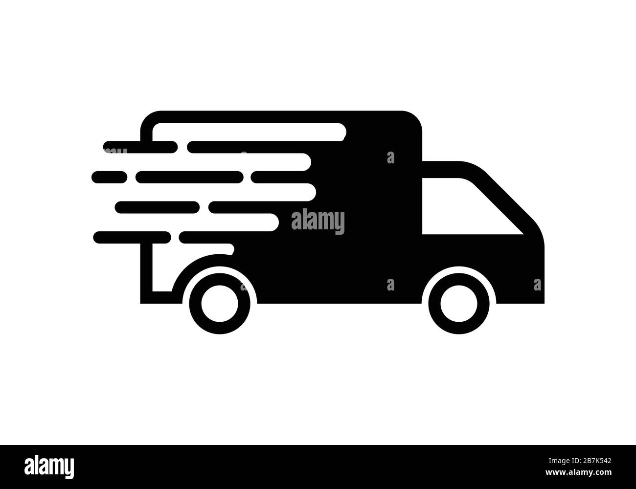 Fast moving shipping delivery truck vector icon for transportation apps and websites Stock Vector