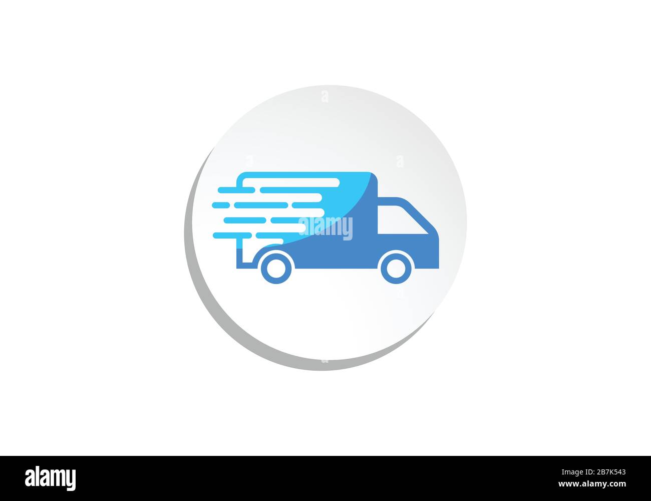 Fast moving shipping delivery truck vector icon for transportation apps and websites Stock Vector