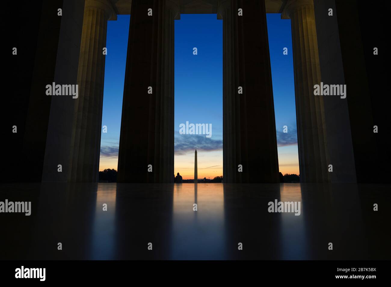 Lincoln Memorial Washington Monument Sunrise Washington DC ...
