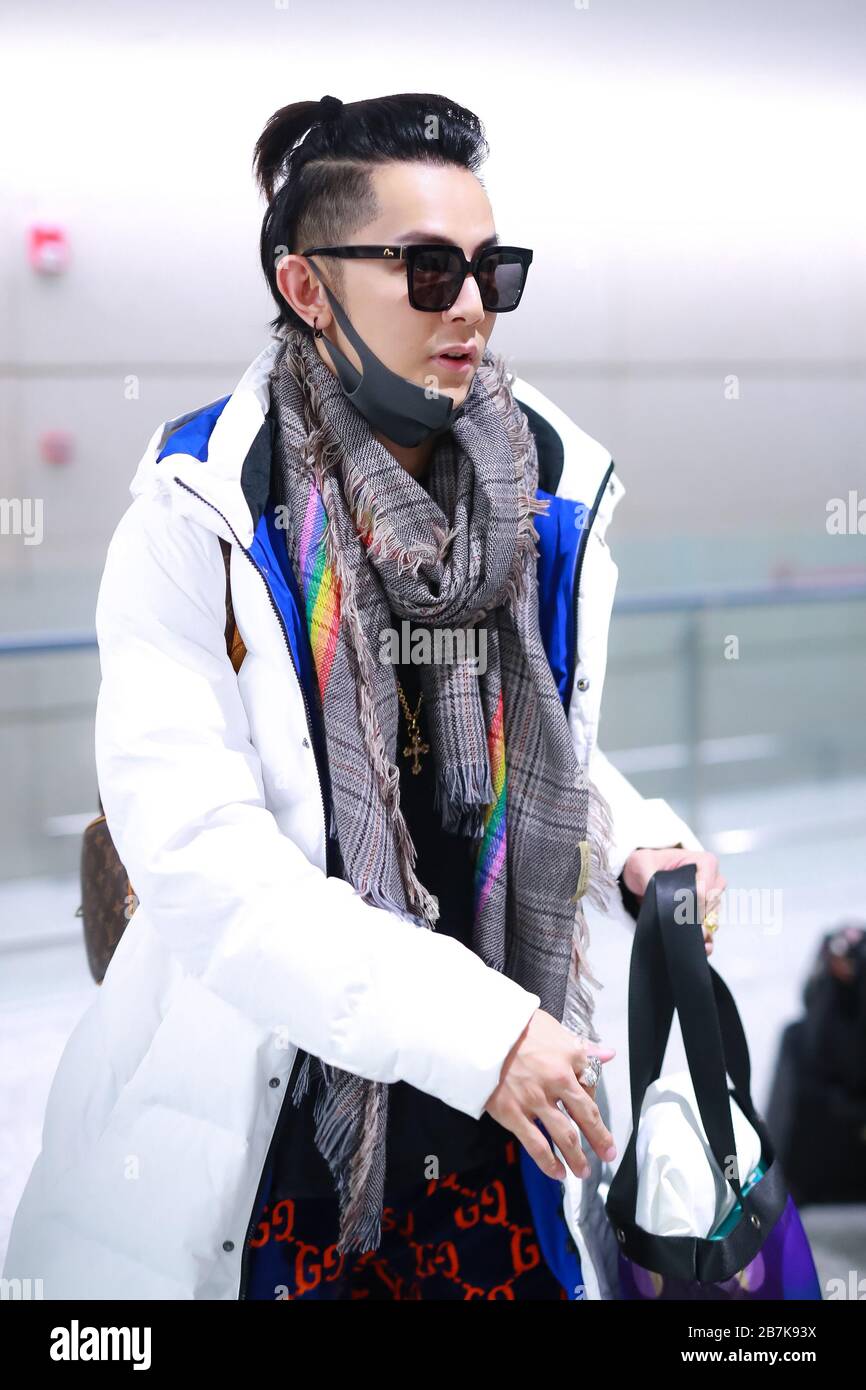 Taiwanese singer and actor Jiro Wang arrives at a Beijing airport before  departure in Beijing, China, 19 November 2019. Jacket: Louis Vuitton Bag  Stock Photo - Alamy