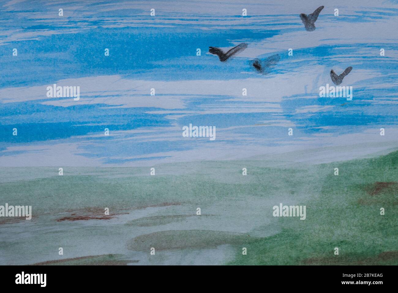 Abstract background painted with watercolor. Stock Photo