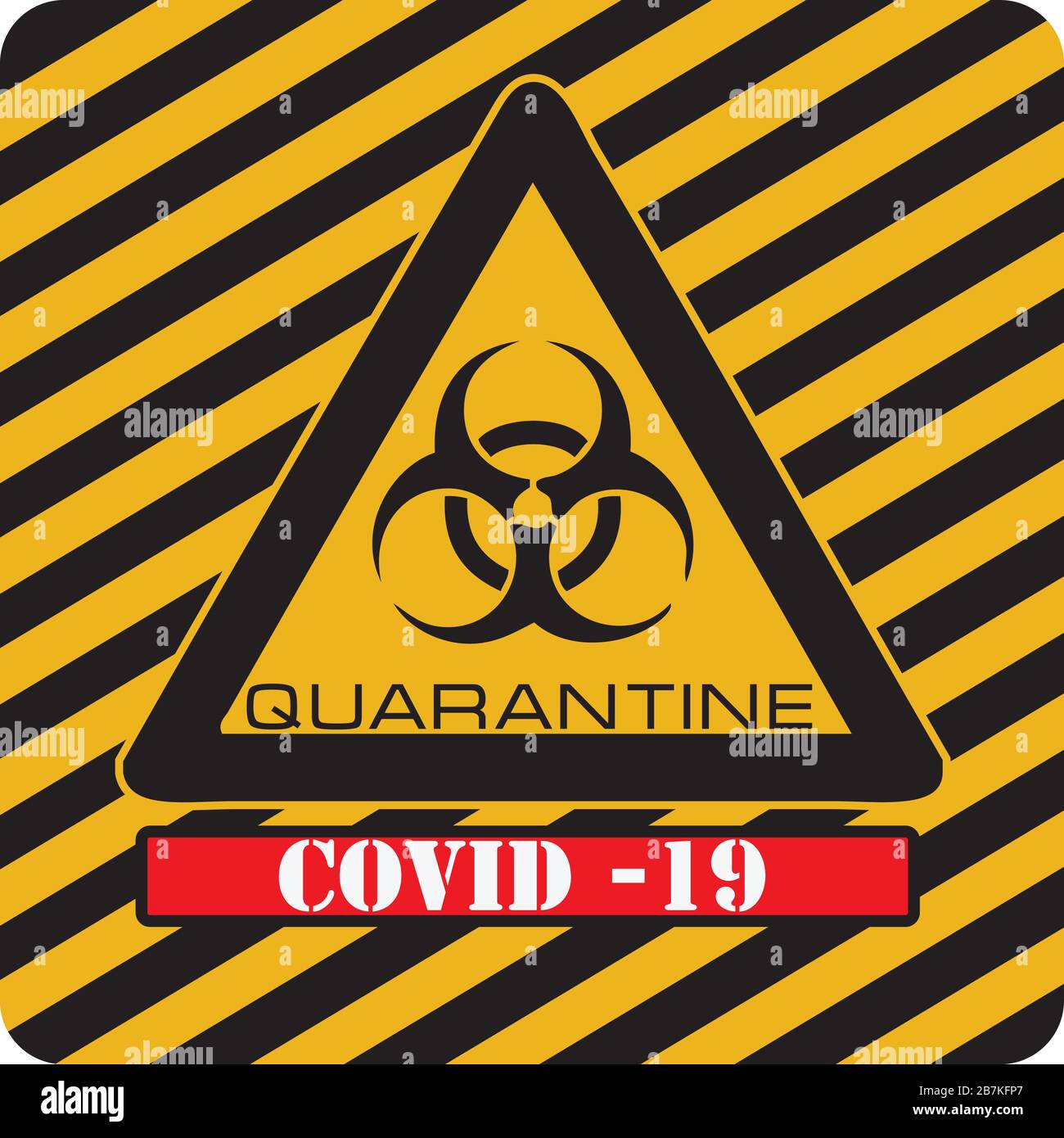 Industrial biohazard warning sign of coronavirus. Vector illustration Stock Vector