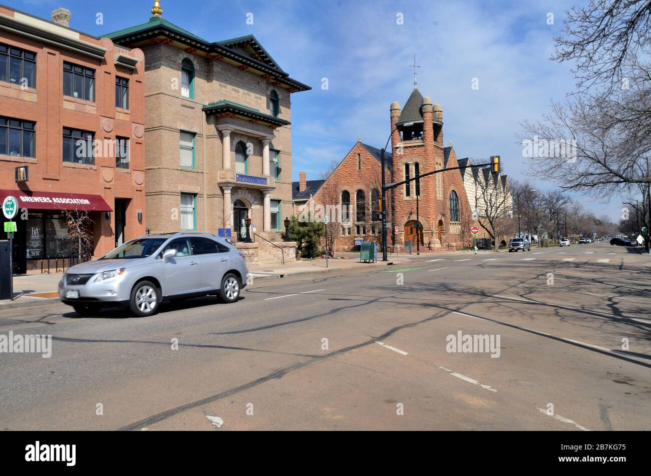 On a sunny March Monday with afternoon temperatures above 50 degrees, Downtown Boulder would be buzzing with activity. March 16, 2020 was different. Stock Photo
