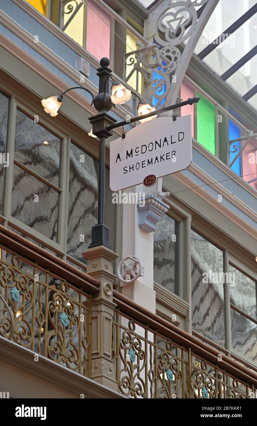 A. McDonald Shoemaker at the historic Strand Arcade, Sydney NSW Stock Photo Alamy