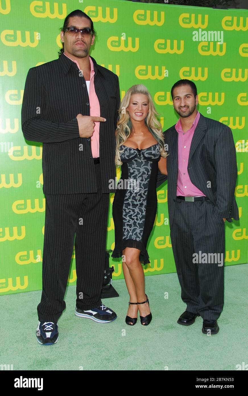The Great Khali, Ashley and Daivari of 'Friday Night Smackdown' at The CW Network Launch Party held at the Warner Bros. Studios - Main Lot in Burbank, CA. The event took place on Monday, September 18, 2006.  Photo by: SBM / PictureLux - File Reference # 33984-6973SBMPLX Stock Photo