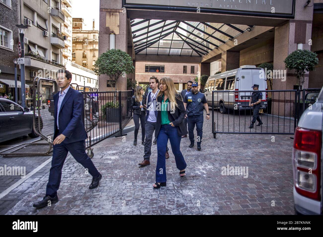 Buenos Aires, Federal Capital, Argentina. 16th Mar, 2020. The Interior Minister, Eduardo 'Wado' de Pedro, and the head of Migrations, Florencia Carignano, supervised on Monday the controls on hotels and accommodation in various places in the national territory to verify compliance with the mandatory quarantine of tourists who entered the country since February 27, following the declaration of a coronavirus pandemic. Credit: ZUMA Press, Inc./Alamy Live News Stock Photo