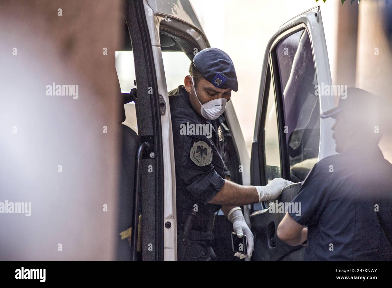 Buenos Aires, Federal Capital, Argentina. 16th Mar, 2020. The Interior Minister, Eduardo 'Wado' de Pedro, and the head of Migrations, Florencia Carignano, supervised on Monday the controls on hotels and accommodation in various places in the national territory to verify compliance with the mandatory quarantine of tourists who entered the country since February 27, following the declaration of a coronavirus pandemic. Credit: ZUMA Press, Inc./Alamy Live News Stock Photo