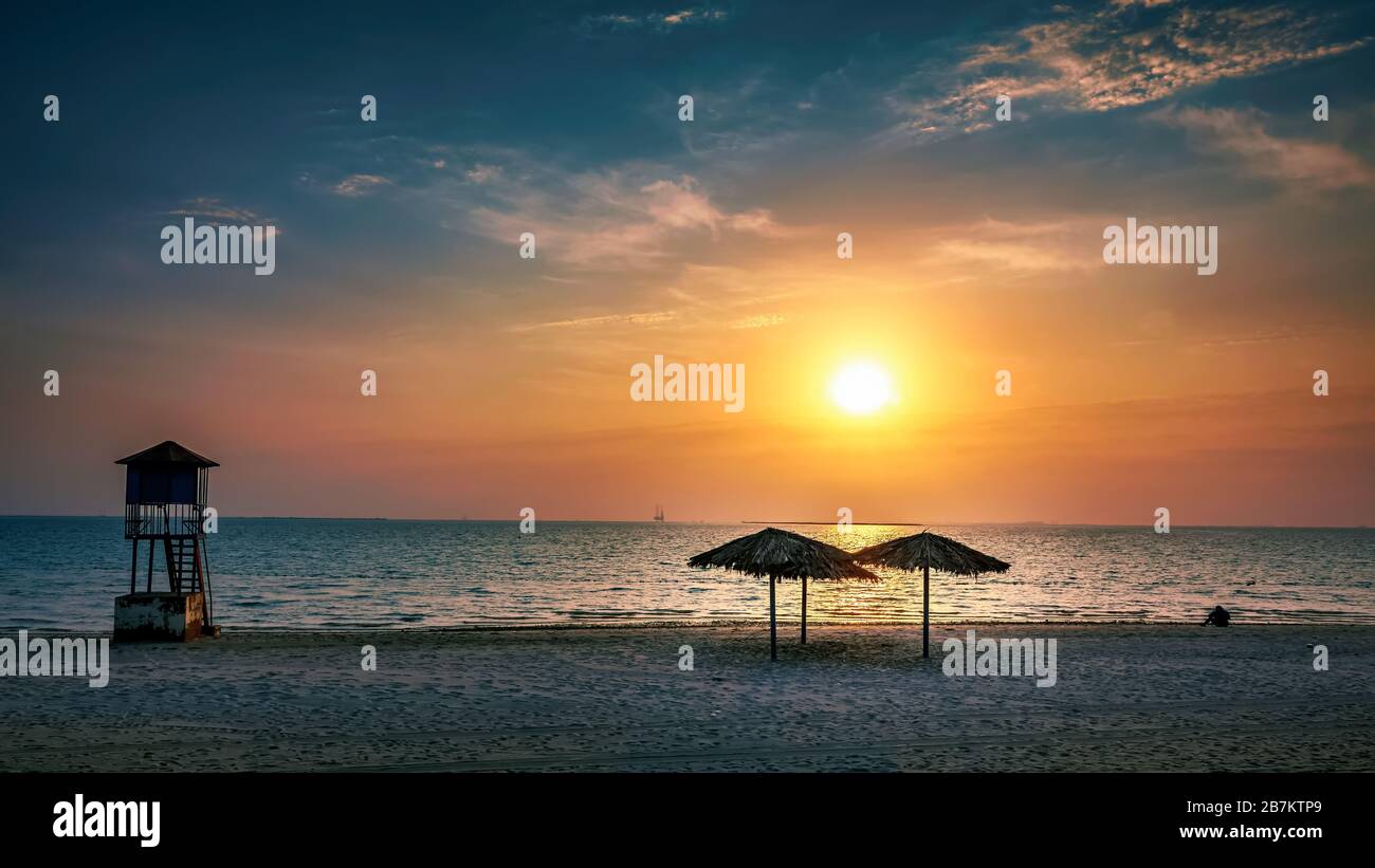 Morning view of Fanateer Beach -Saudi Arabia Stock Photo - Alamy