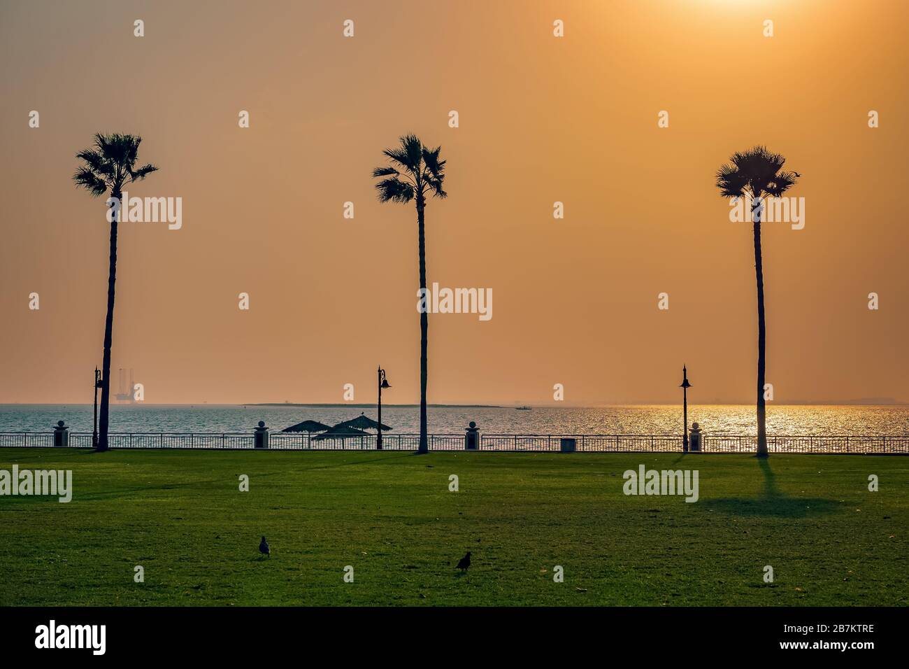 Morning view of Fanateer Beach -Saudi Arabia Stock Photo - Alamy