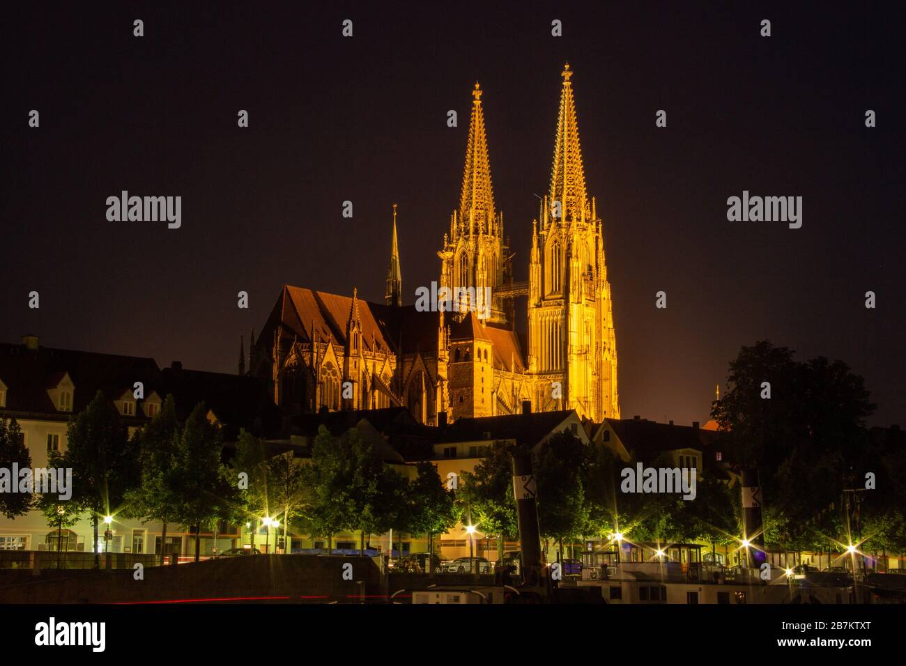 Ratisbona (Regensburg) by Night Stock Photo