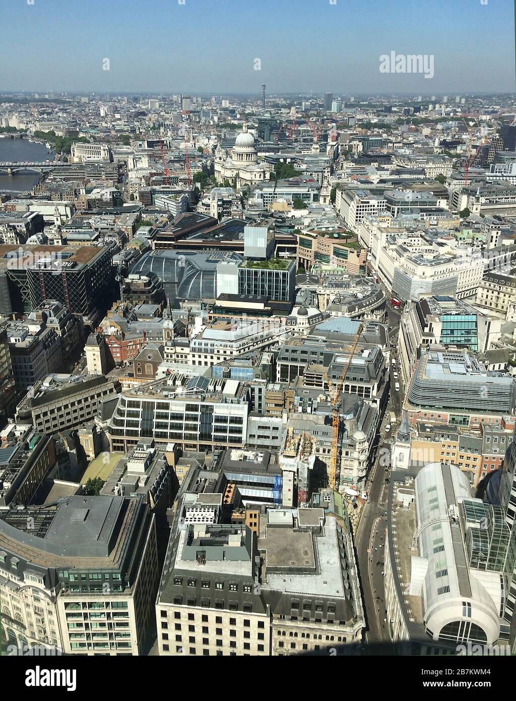 Aerial view of London with St Paul's Cathedral and Telecom Tower in the background Stock Photo