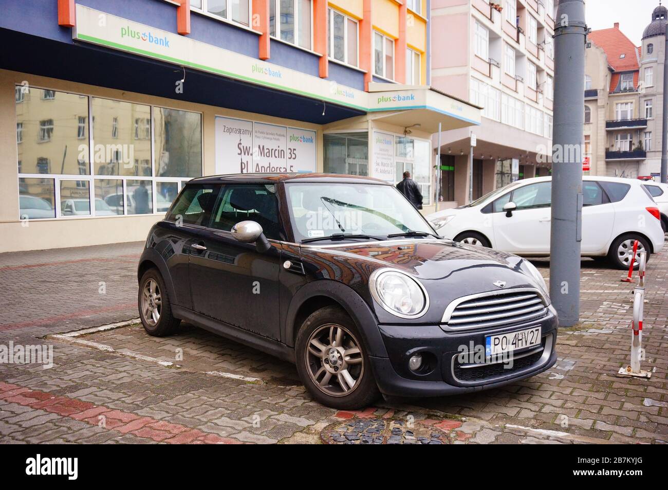 POZNAN, POLAND - Mar 06, 2020: Parked small shiny Mini Cooper car on a  parking spot in the city center Stock Photo - Alamy