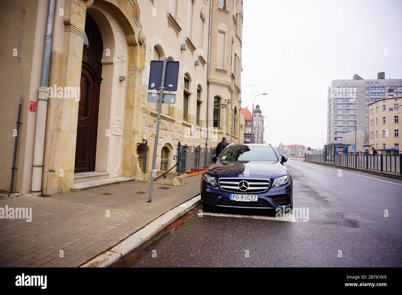 Poznan Poland Mar 06 Parked Expensive And New Mercedes Benz Car On A Parking Spot In The City Center Stock Photo Alamy