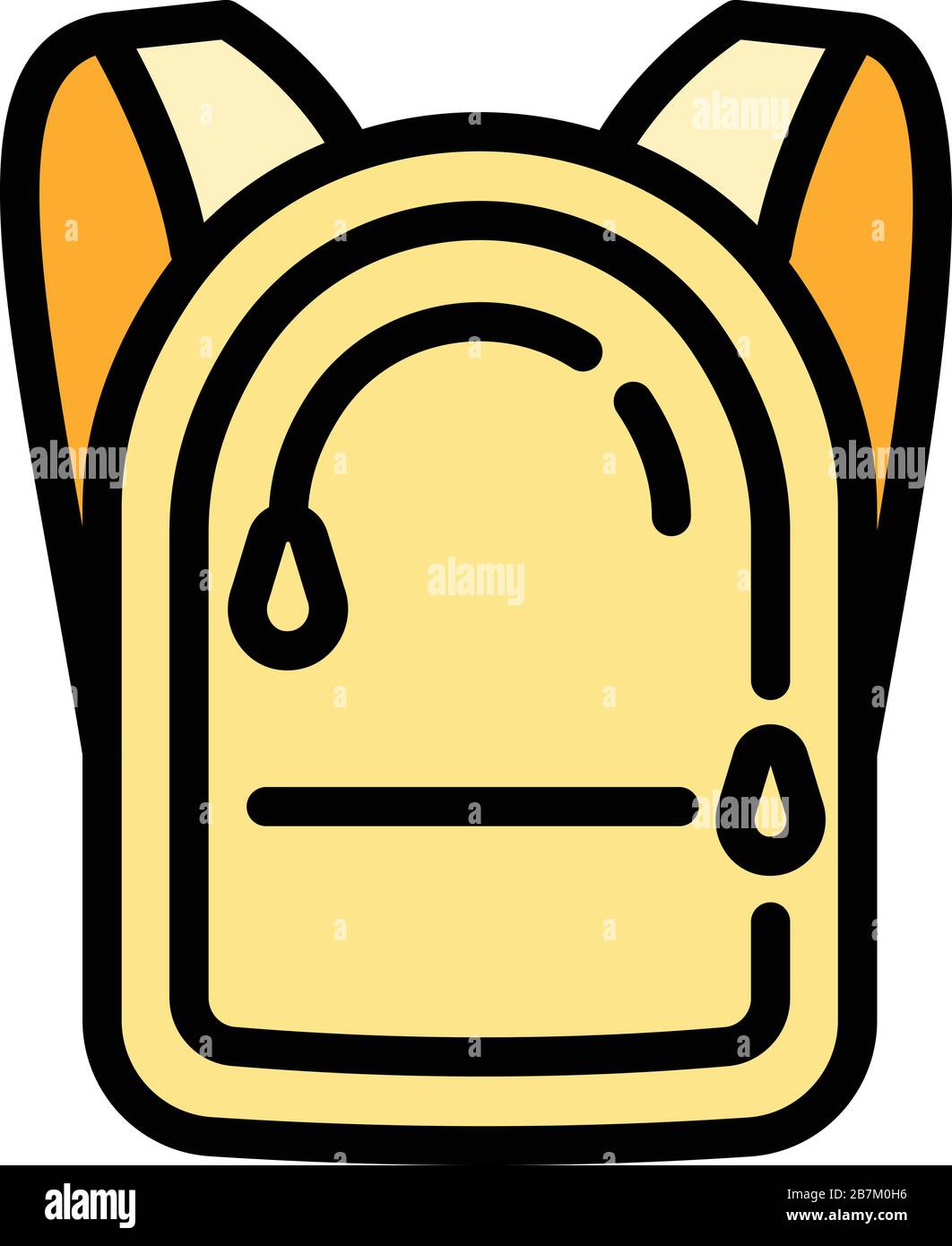 Zipper backpack icon. Outline zipper backpack vector icon for web