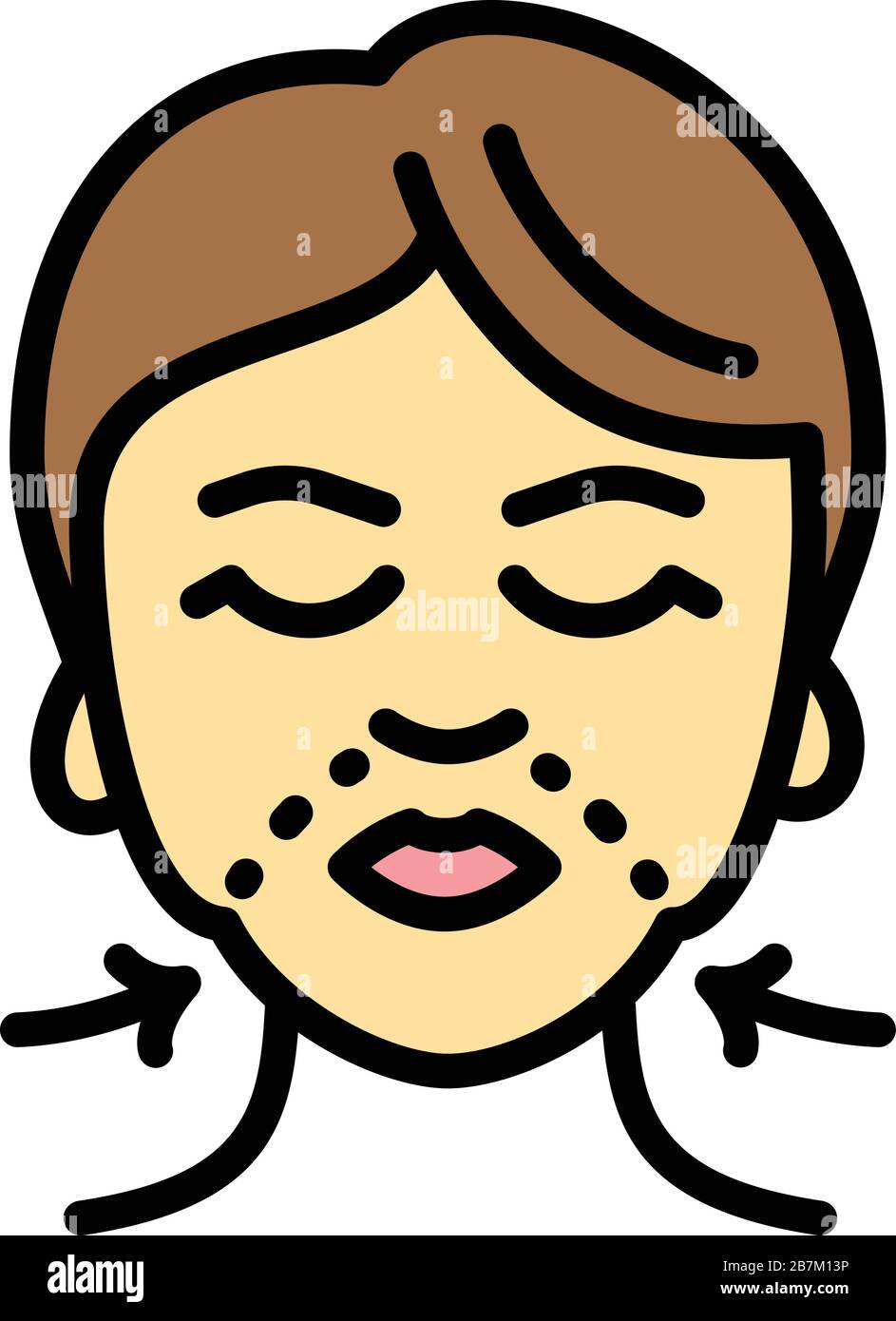 Face lifting treatment icon. Outline face lifting treatment vector icon for web design isolated on white background Stock Vector