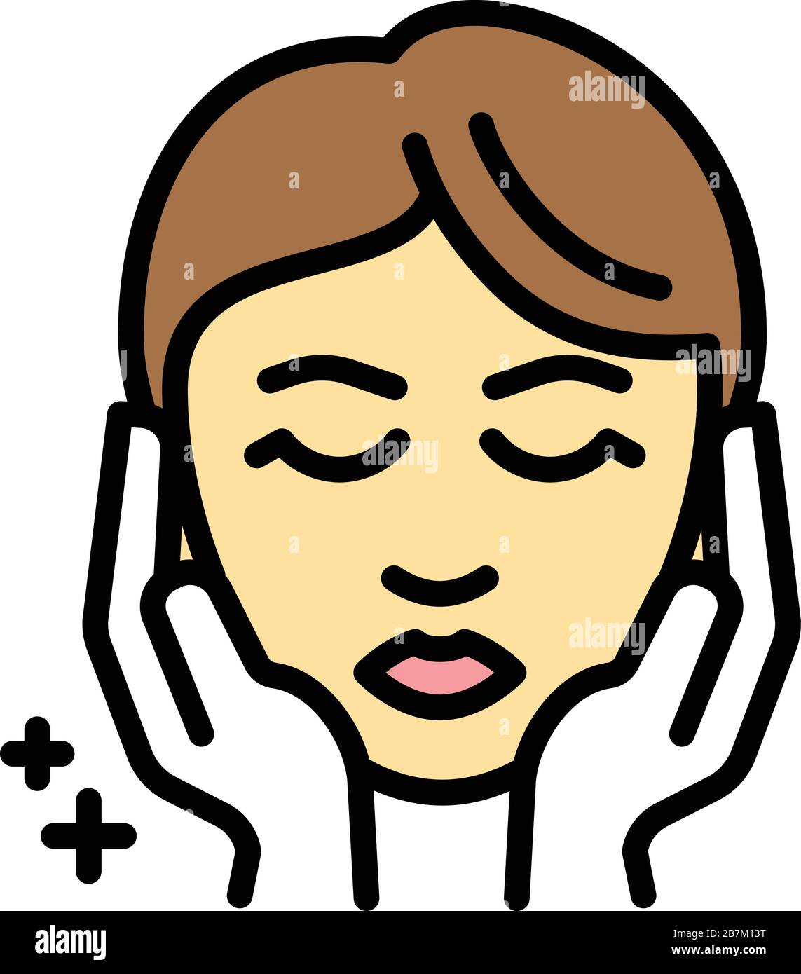 Hand facial correction icon. Outline hand facial correction vector icon ...