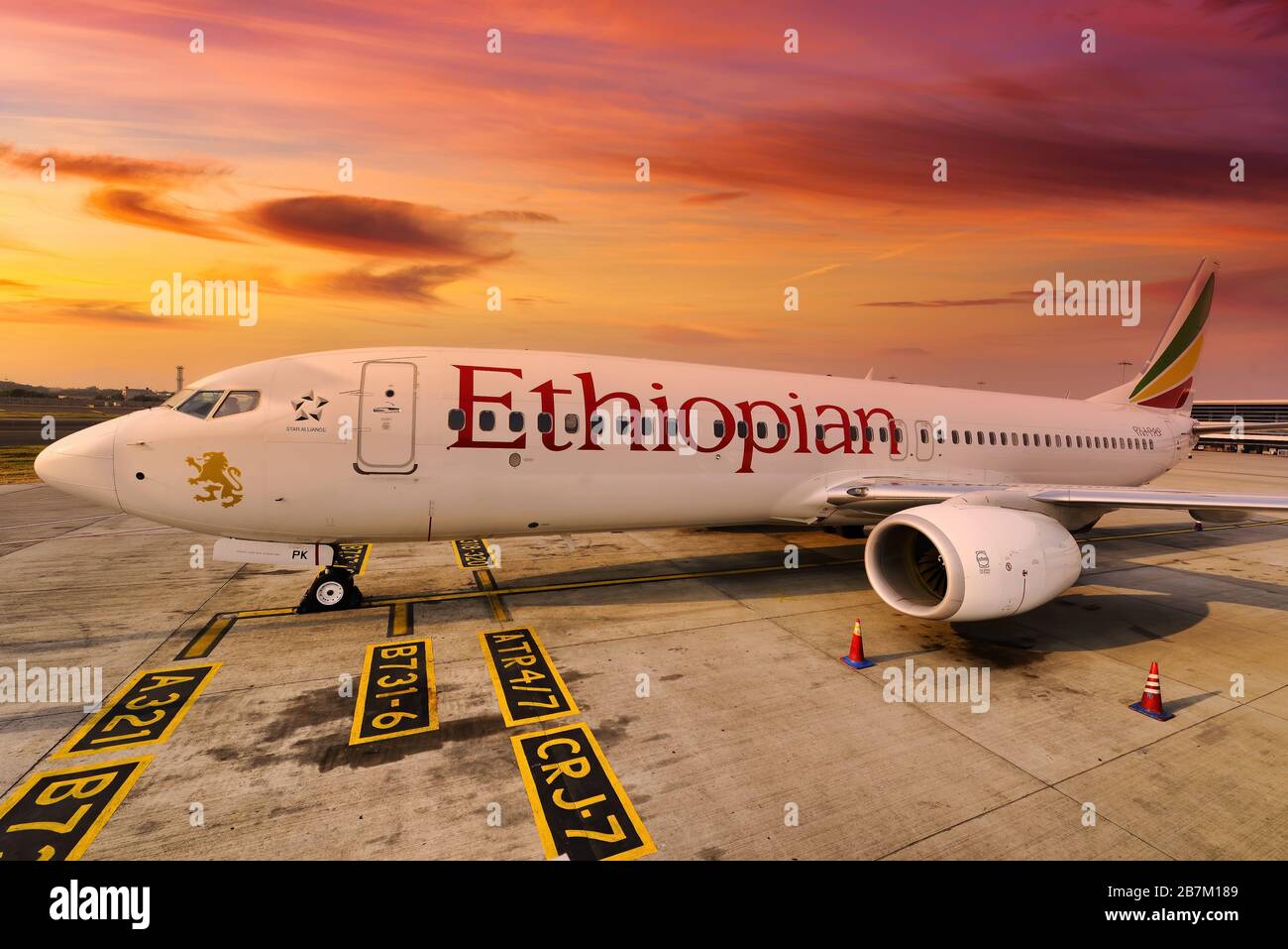 Ethiopian Airlines Boeing 737 Aircraft Stock Photo