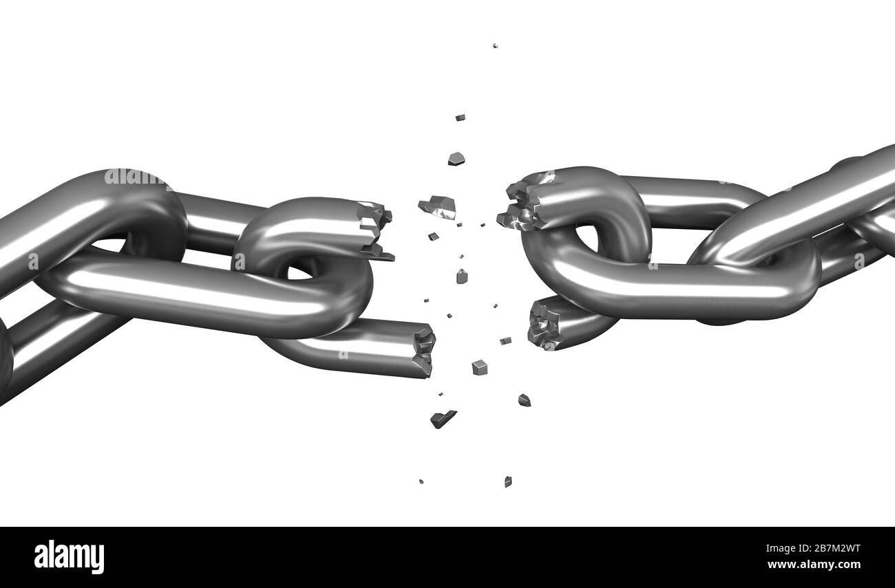 Broken chains Black and White Stock Photos & Images Alamy