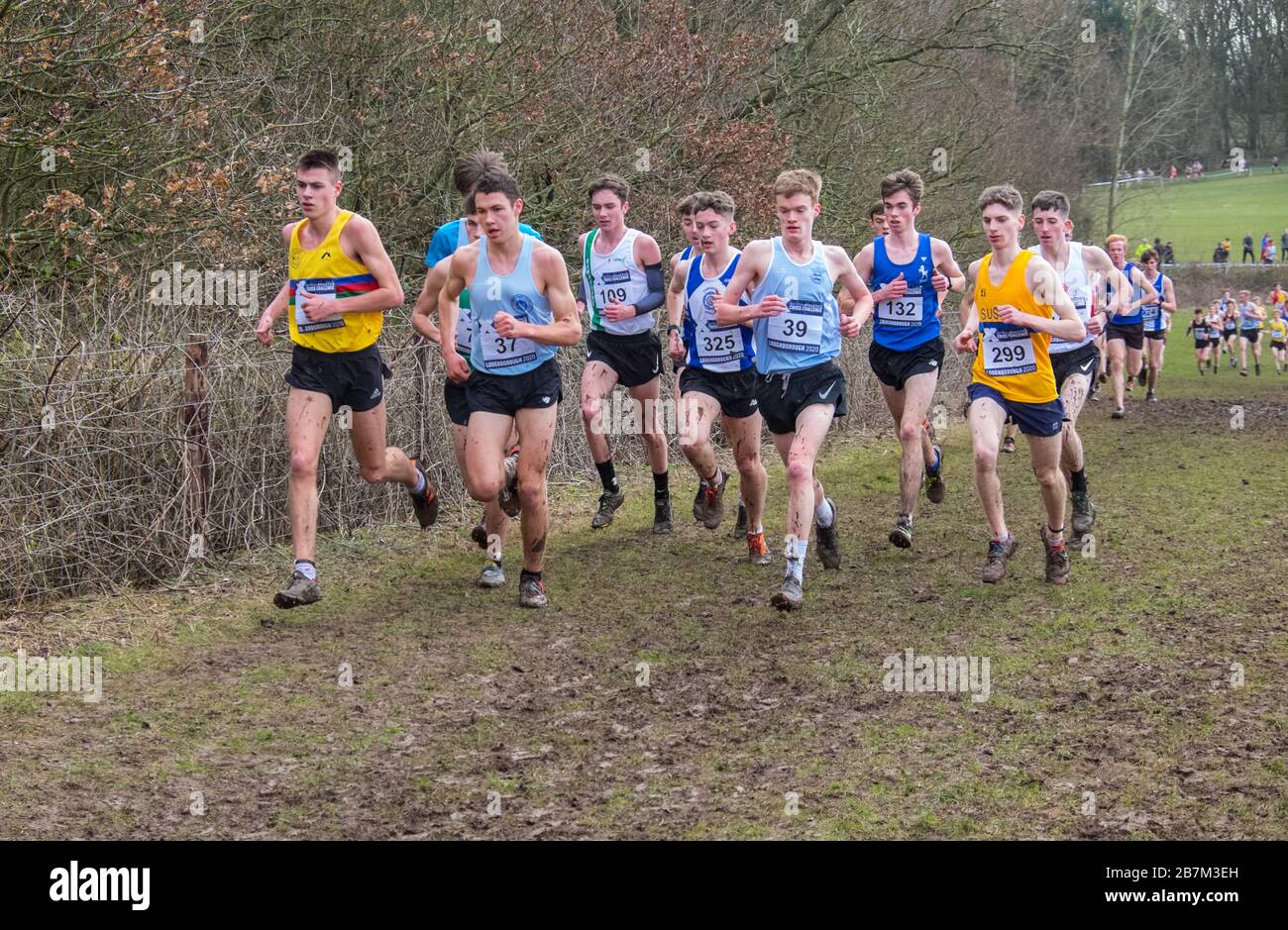 Under 20,men,boys,Runners,British Athletics Cross Challenge,Loughborough,of,Leicestershire,East,Midlands,England,UK,GB,Great,Britain,British,English, Stock Photo