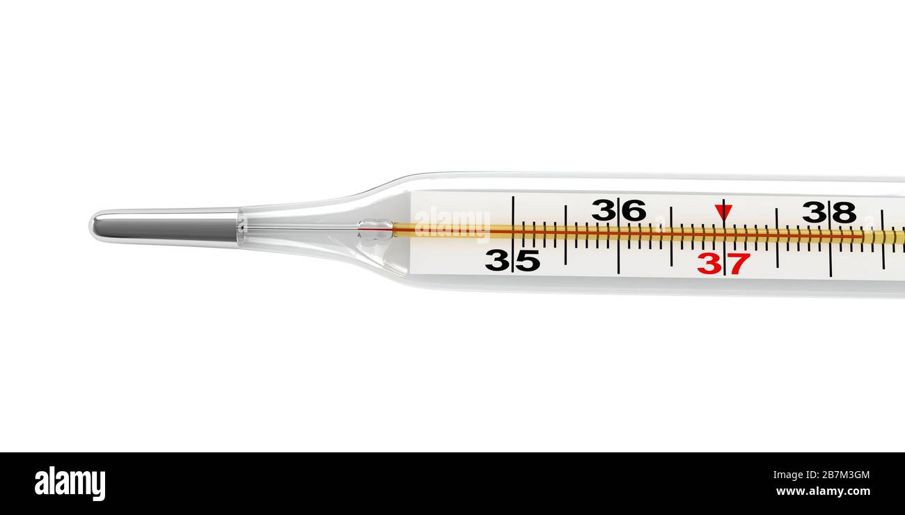 3d render of medical thermometer isolated over white background Stock Photo