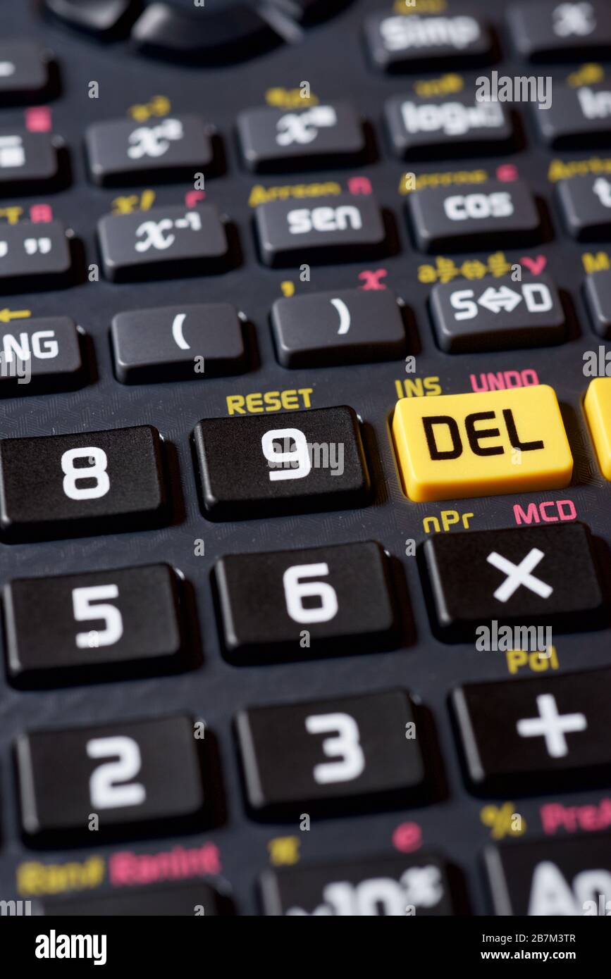 Close-up of buttons a scientific calculator Stock Photo - Alamy