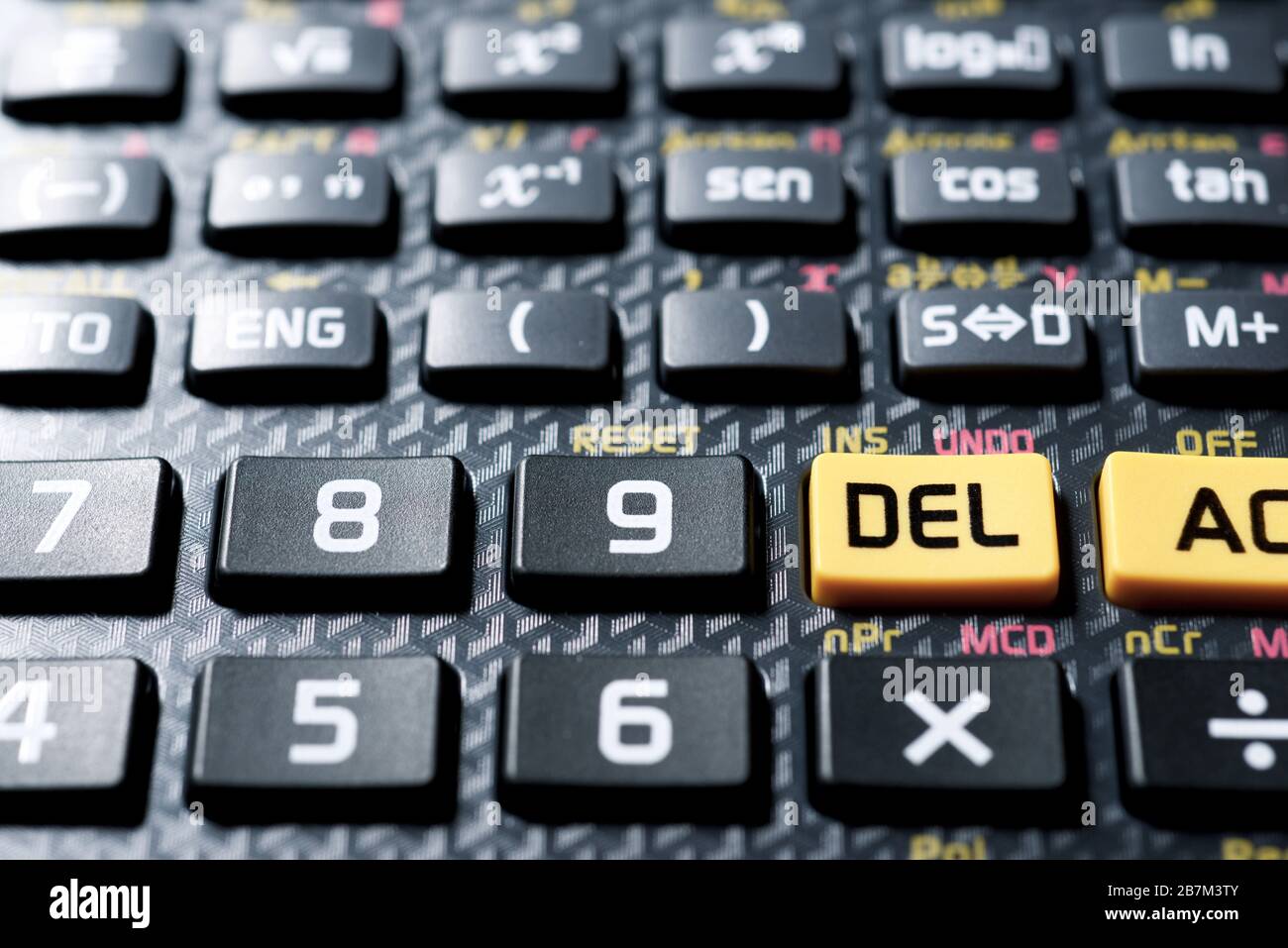 Closeup of buttons a scientific calculator Stock Photo Alamy