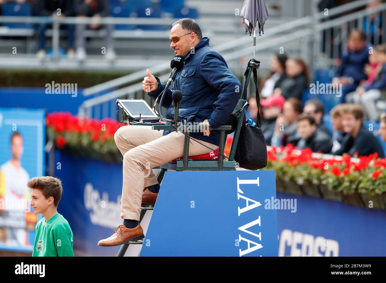 A tennis court judge during the ATP 500 Barcelona Open Banc Sabadell 67  Trofeo Conde de