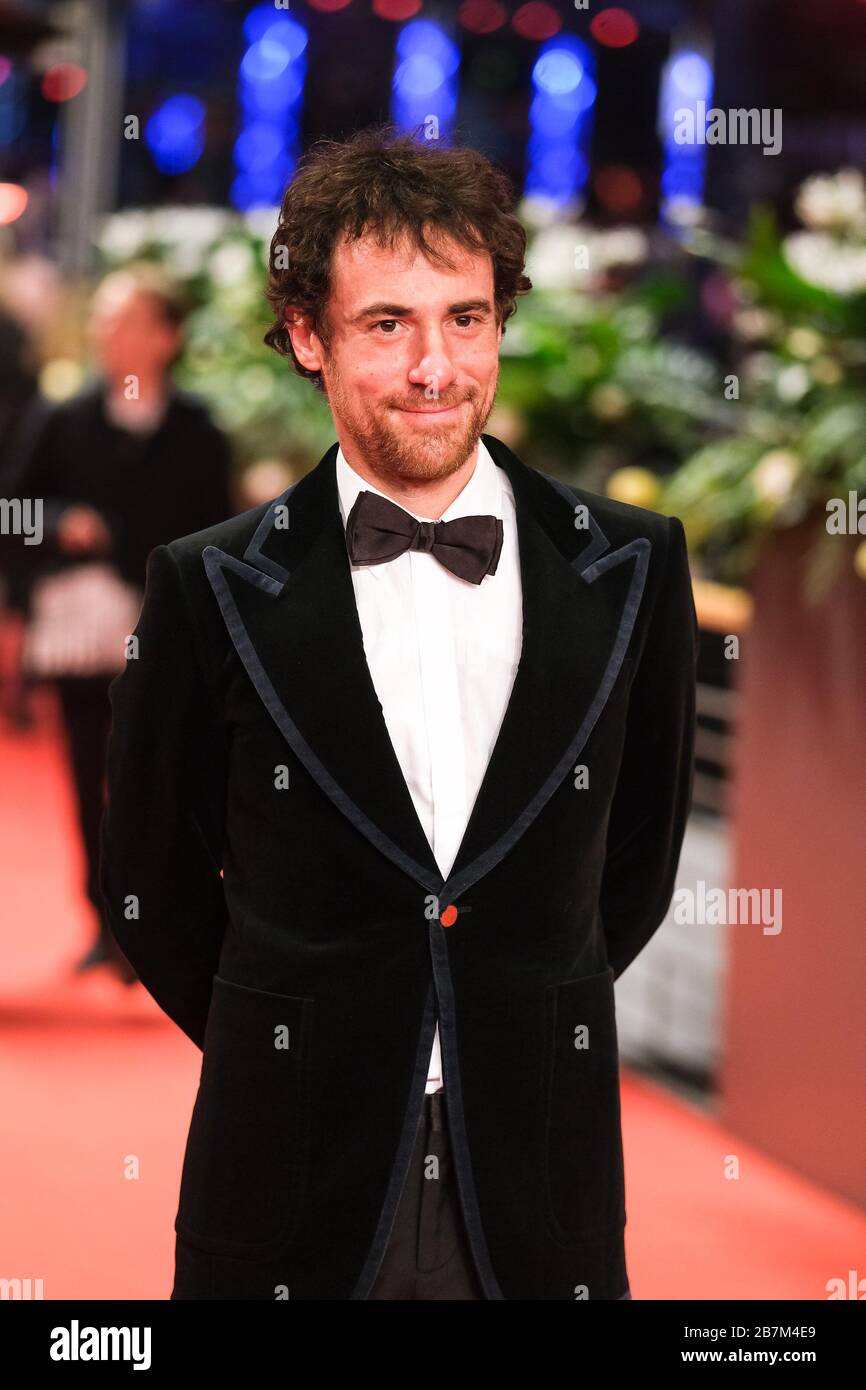 Elio Germano  poses on the red carpet at Closing Ceremony and Awards during the 70th Berlin International Film Festival ( Berlinale ) on Saturday 29 February 2020 at Berlinale Palast, Potsdamer Platz, Berlin. . Picture by Julie Edwards. Stock Photo