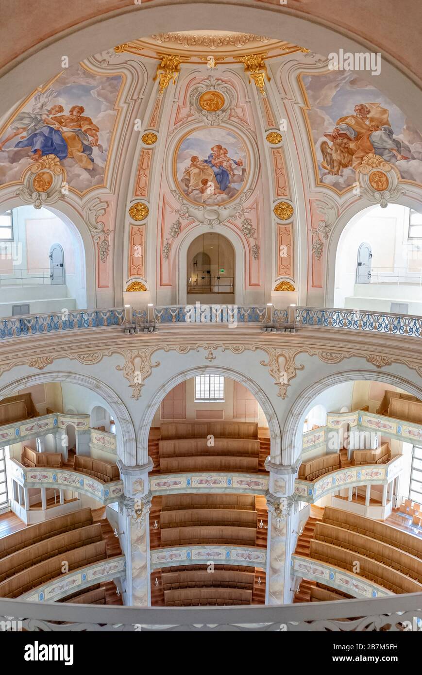 Ceiling painting in the dome of the Dresden Frauenkirche, Saxony, Germany  Stock Photo - Alamy