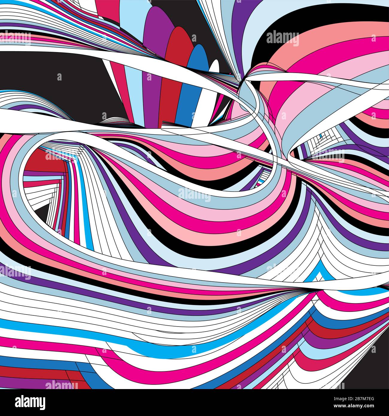 Abstract background with wavy elements and waves Stock Vector