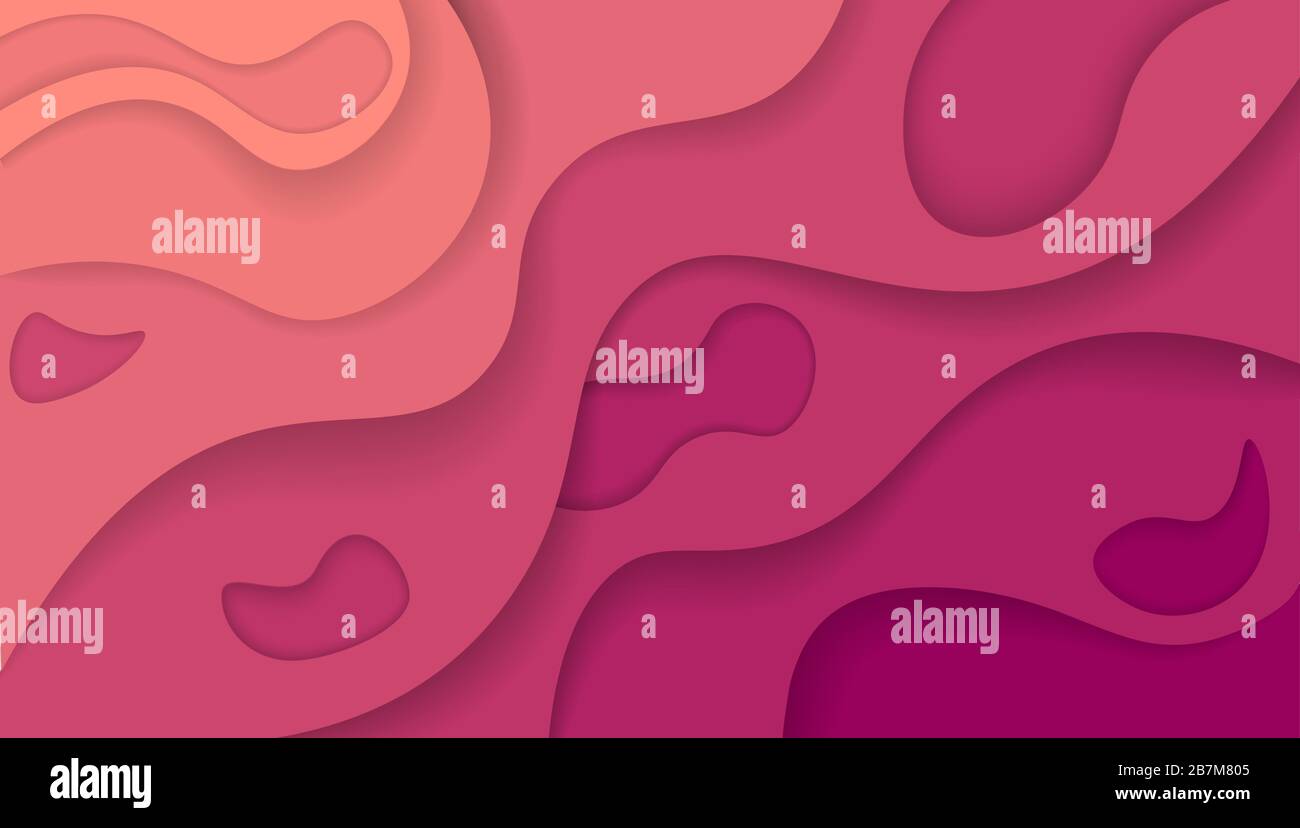 Colorful pastel pink and orange wave with different geometric shapes