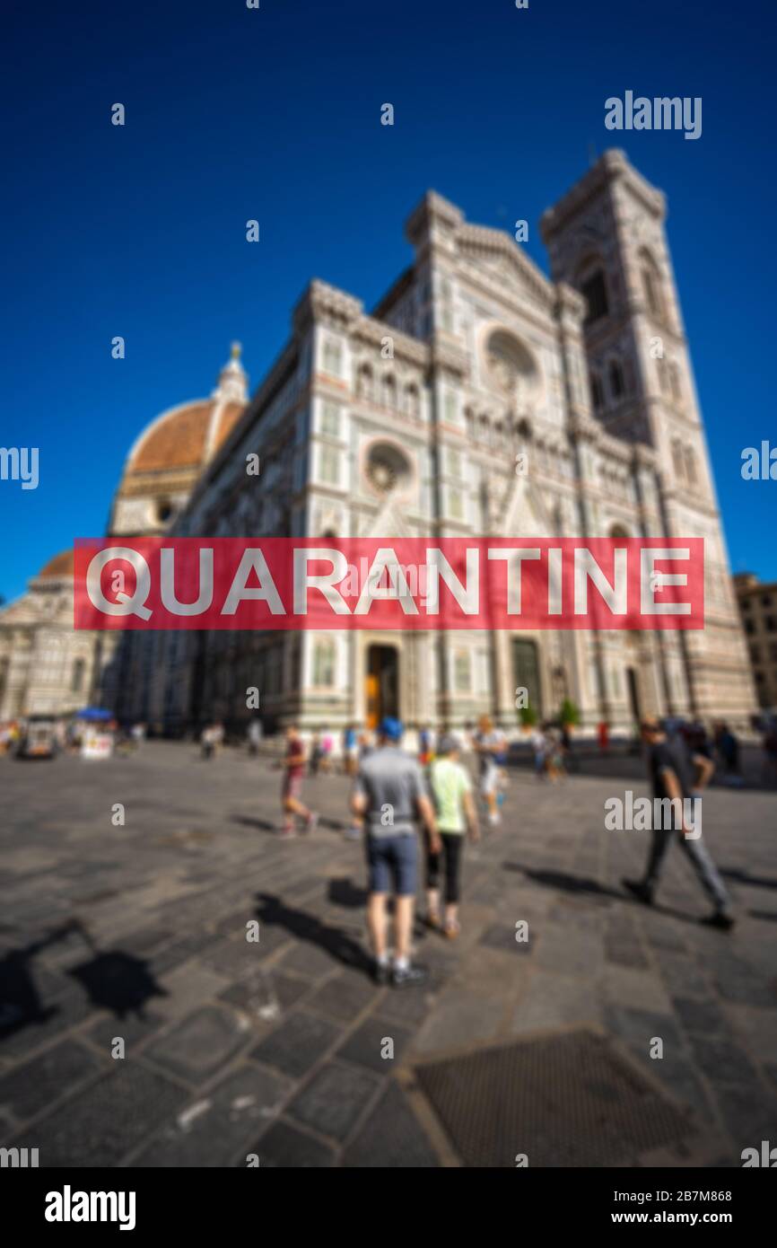 Covid-19 global pandemic quarantine concept in Florence, Italy Stock Photo