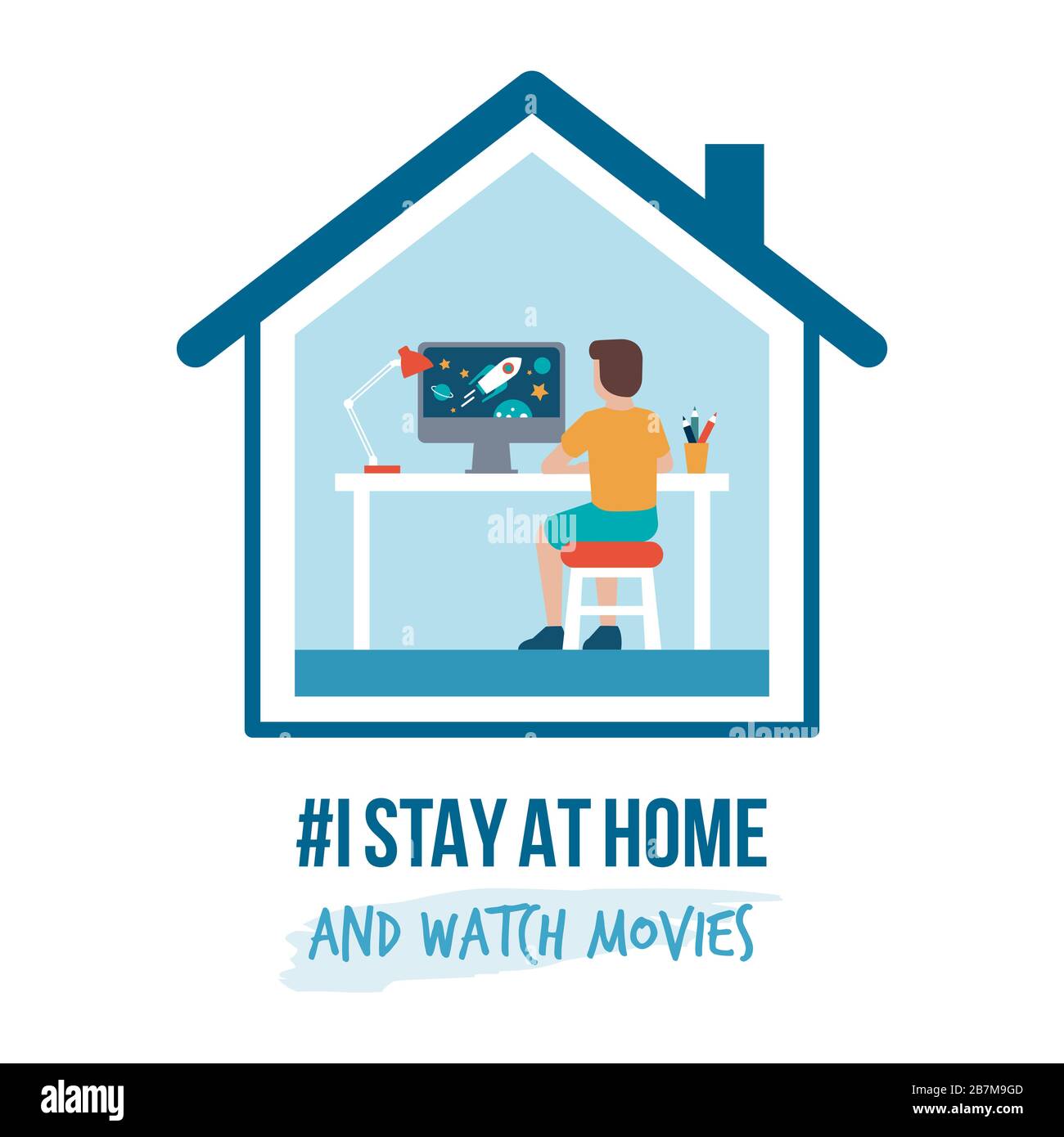 I stay at home awareness social media campaign and coronavirus ...