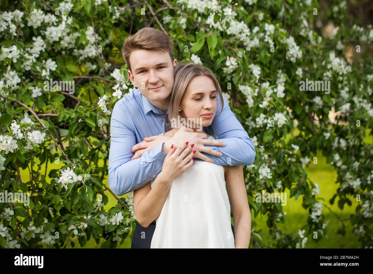 Loving couple hugging garden woman hi-res stock photography and images ...