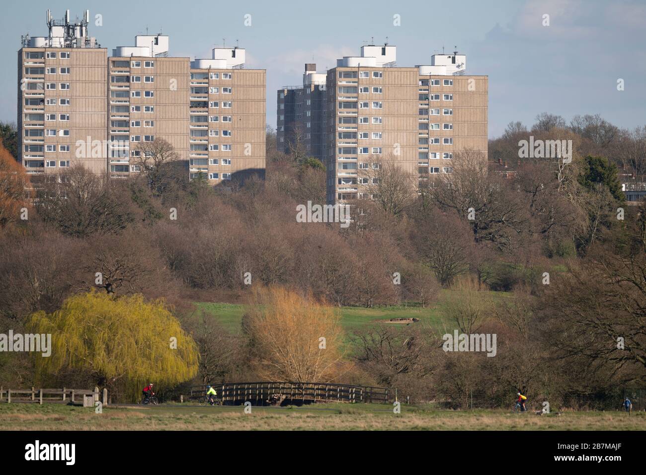 Mid rise housing in the Alton Estate, Roehampton on the eastern edge of Richmond Park. One of