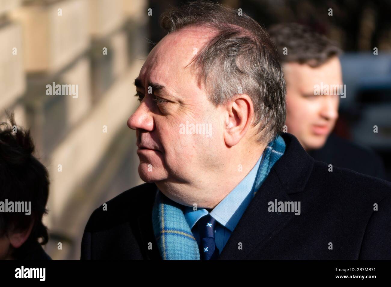 Edinburgh, Scotland, UK. 17 March, 2020.  Alex Salmond arrives at High Court in Edinburgh on the seventh day of his trial.  Iain Masterton/Alamy Live News Stock Photo