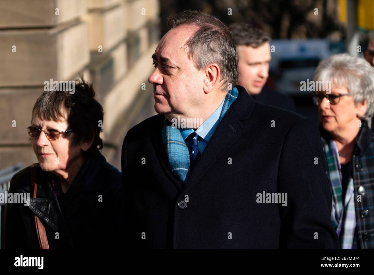Edinburgh, Scotland, UK. 17 March, 2020.  Alex Salmond arrives at High Court in Edinburgh on the seventh day of his trial.  Iain Masterton/Alamy Live News Stock Photo