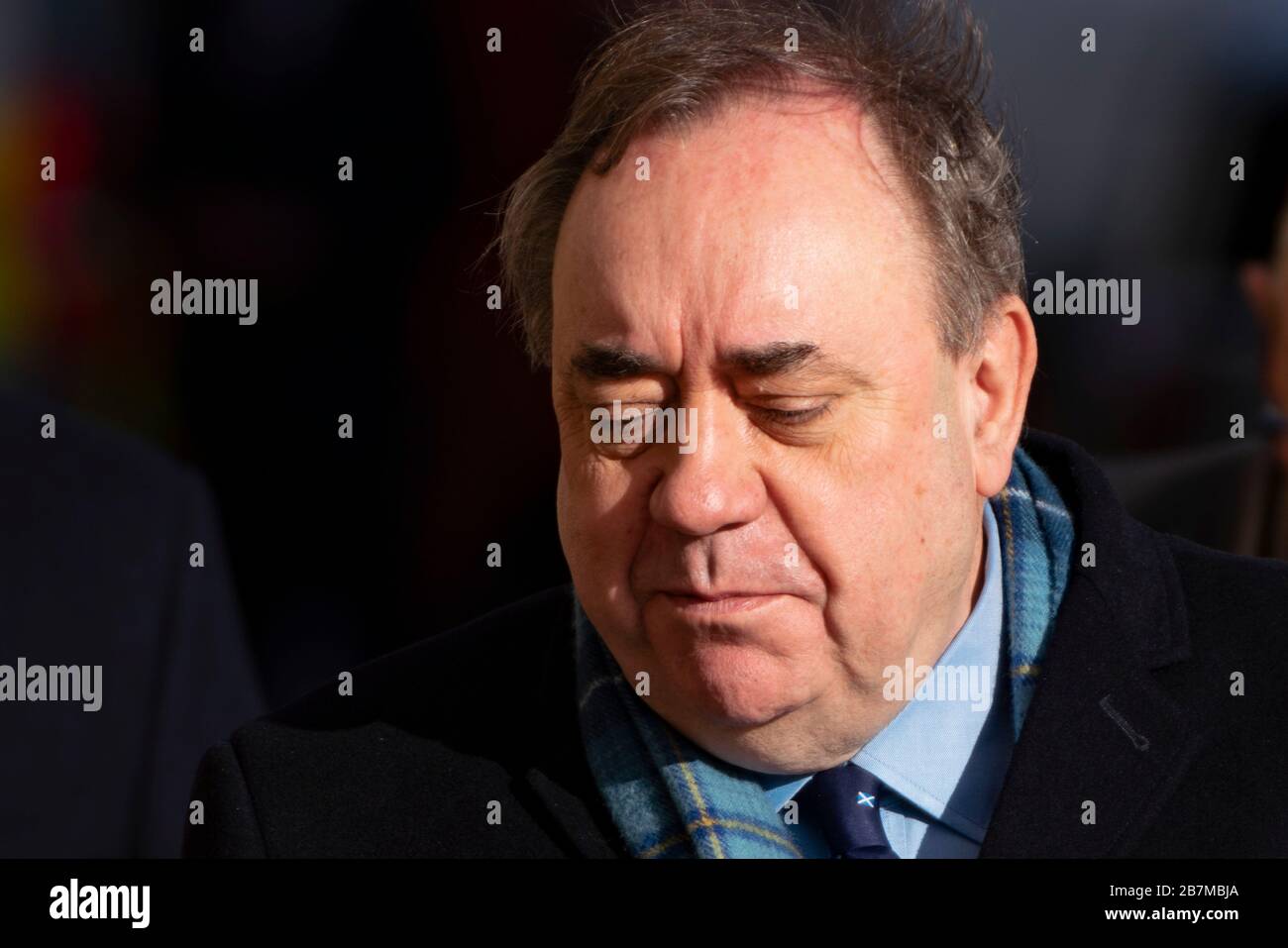 Edinburgh, Scotland, UK. 17 March, 2020.  Alex Salmond arrives at High Court in Edinburgh on the seventh day of his trial.  Iain Masterton/Alamy Live News Stock Photo