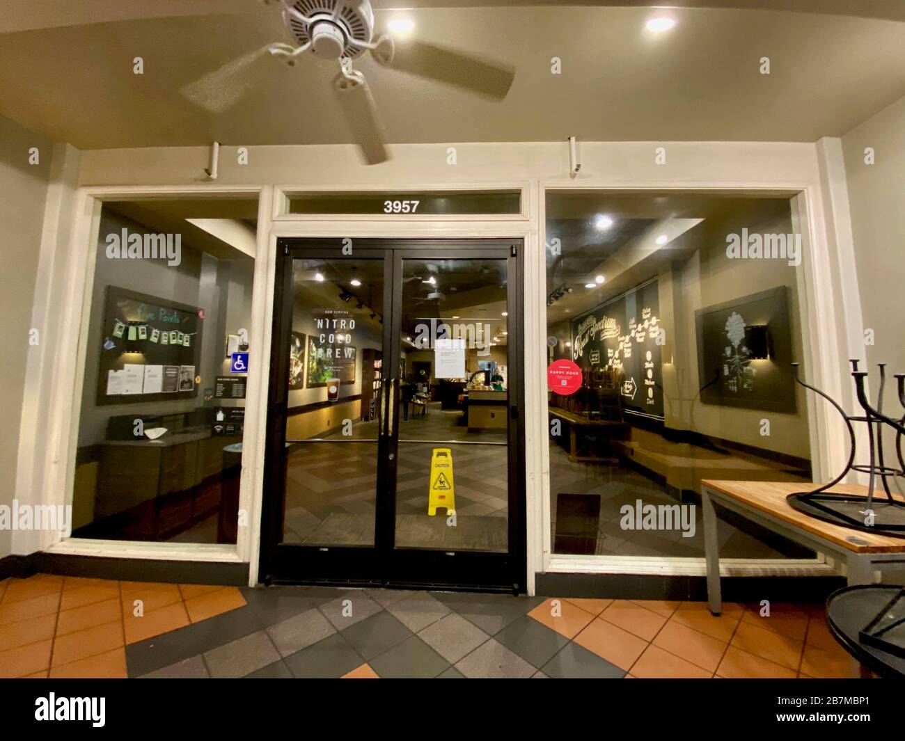 Santa Barbara, California, USA. 16th Mar, 2020. Starbucks, at Five